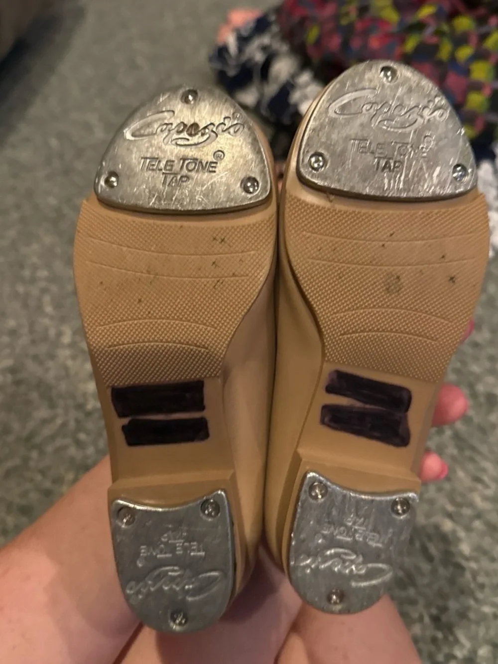 Girls tan Tap shoes size 12